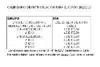Calendario de Matriculacin. 